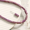 Rechthoekige paarse natuursteen kralen met marmertextuur voor DIY sieraden - Marmerpatroon Paars Rechthoekig (18)