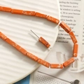 DIY sieraden maken oranje rechthoekige natuursteen kralen met vintage patronen - Oranje Keizersteenpatroon Rechthoekig (25)
