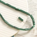 Groene malachiet armband met rechthoekige geometrische buisvormige kralen voor dames - Malachietgroen Rechthoekig (17)