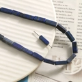 Donkerblauwe lapis lazuli rechthoekige kralen voor het maken van DIY sieraden - Lapislazuli Diepblauw Rechthoekig (28)