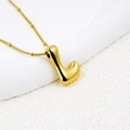 Chubby balloon style letter L pendant necklace in 18K gold plated stainless steel - Letter L