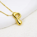 Golden balloon P initial necklace in liquid metal style with 18K gold plated beaded chain - Letter P