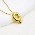 Chubby balloon style letter Q pendant necklace in 18K gold plated stainless steel - Letter Q