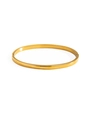 Minimalist polished 18k gold plated stainless steel oval bangle with hinge clasp closure - Slim Minimalist Style (sztx097) / Gold
