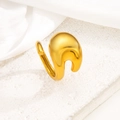 Anillo abierto moderno de acero inoxidable bañado en oro 18k con diseño fluido - Diseño de Flujo Líquido (jz095) / Dorado