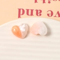 DIY μενταγιόν καρδιά από ρητίνη με εφέ μαρμάρου και γκλίτερ για κοσμήματα - Πορτοκαλί