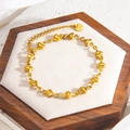 Elegantes vergoldetes Edelstahlarmband mit Herzgliedern und verstellbarem Verschluss - Einfache Herzform (sl089g)