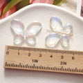 Macro detail of iridescent 30mm butterfly resin charms with Aurora AB coating for jewelry diy - Aurora Butterfly Style (8)