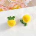 Süßer gelber Plüsch-Ananas-Anhänger mit grüner Stickerei für DIY-Bastelarbeiten und Schmuck - Ananas-Stil