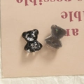 Makro-Detail von Klein-Blau Glitzer-Bär Harz-Charms für DIY-Haarnadeln und Handyhüllen - Schwarzer Bär (B58-1-19-30)