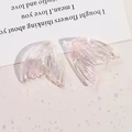 Iridescent pink acrylic fishtail charms with pearlescent finish for DIY earring crafts - Clear