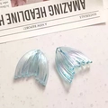 Iridescent light blue acrylic mermaid tail charms for DIY earring and jewelry making - Blue