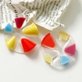Ciondoli colorati in resina con motivi geometrici per orecchini e accessori DIY - Patchwork Rosso Giallo Blu Rosa (1)