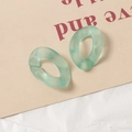 Gros plan de maillons ovales en acrylique givré vert menthe pour la création de bijoux - Vert Pâle (5035847707170)