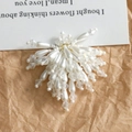 Boucle d'oreille florale élégante avec perles blanches et perles en cristal facetté - Blanc perle
