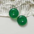 Pair of 20mm green translucent resin ring pendants for DIY jewelry making and crafts - 1 Piece / Dark Green