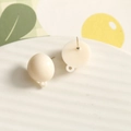 Creamy white semi-round resin earring base with hanging loop for DIY jewelry making - Milky White