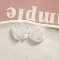 Macro detail of translucent resin roses with colorful glitter for DIY accessories - Iridescent White