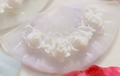 Accessoire demi-cercle en résine lilas avec relief rose blanche pour bijoux DIY - Violet Clair