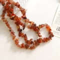 Piedras de ágata natural de color rojo naranja irregular para crear joyas y collares - Naranja Negro