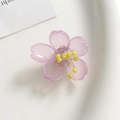 Pendientes de orquídea rosa y violeta con pétalos traslúcidos y centro de cuentas - Rosa rojo