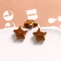 Cuentas de cerámica en forma de estrella amarillo jengibre con textura moteada para DIY - Café