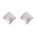 Boucles d'oreilles carrées irrégulières en émail blanc avec élégant bord doré - Blanc