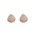 Elegant gold drop earrings with shimmering white cubic zirconia and S925 silver pins - Gold
