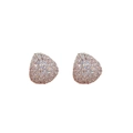 Sparkling teardrop stud earrings with pavé set cubic zirconia in silver finish - Silver
