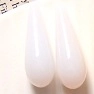 Waterdrop resin jewelry pendant in milky white opal finish for DIY earrings - Milk White