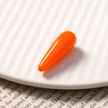 DIY resin jewelry accessory in vibrant glossy orange elongated teardrop shape - Orange