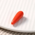 Orange-red teardrop resin pendant with smooth polished finish for jewelry DIY - Orange Red