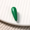 Dark green teardrop resin bead with starry sand effect and polished glossy finish - Green