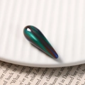 Water-drop resin accessory with metallic 3D starry texture in deep blue and green hues - Aurora Green