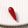 Polished vibrant red teardrop-shaped resin accessory for DIY jewelry making - Burgundy