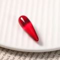 Transparent red drop-shaped resin charm with hole for DIY jewelry making - Transparent Red