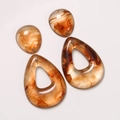 Amber marmeren hars waterdruppel bedeltjes voor DIY oorbellen met boorgaten - Amber