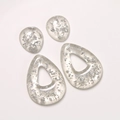 Waterdruppel hangers van hars met zilverfolie voor DIY-oorbellen en sieraden - Transparant Zilverfolie