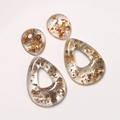 Hars hangers in druppel en ovaalvorm met goud zilverfolie voor DIY-sieraden - Transparant met Goudfolie