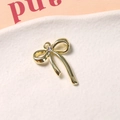 Goldener Schleifenanhänger mit Strassstein für DIY-Schmuck und Accessoires-Zubehör - Strass-Schleife / Strass-Schleife