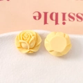 Detailed view of yellow macaron rose acrylic flatback resin charms for DIY jewelry - Yellow