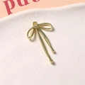 Gepolijste gouden metalen strik hanger met ophanglus voor DIY sieraden maken - Lange Strik