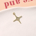 Gouden vierpuntige sterhanger met ingelegde kristal voor DIY-sieraden maken - Gouden Kruis