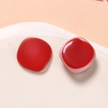 Translucent red frosted resin square patches for DIY earring and jewelry making - Red