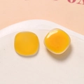 Translucent jelly yellow square resin accessory for DIY earrings and crafts - Yellow
