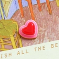 Macro di ciondoli a cuore in resina 3D rosso e rosa per nail art e decorazioni fai-da-te - Rosso