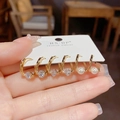 6-delige gouden oorringen set met zirkoon en parels voor modieuze vrouwen - Strass & Kunstparel Stijl (Nr. 30) / 3 paar set / Goud