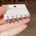 Stijlvolle zilveren oorringenset met hartvormige zirkoonstenen en ronde kralenringen - Hart Combinatieset (45) / Zilver