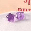 Macro di perline in resina viola a forma di stella e conchiglia con glitter dorati fini - Viola