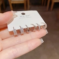 Zilveren oorringen set met heldere zirkonia steentjes op displaykaart - 3-delige Combinatieset (47) / Zilver